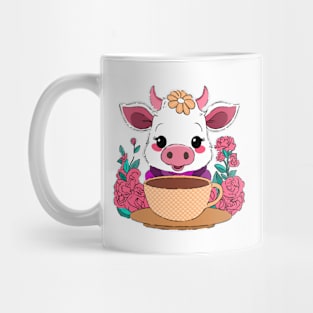 Cow Drinking Coffee Mug